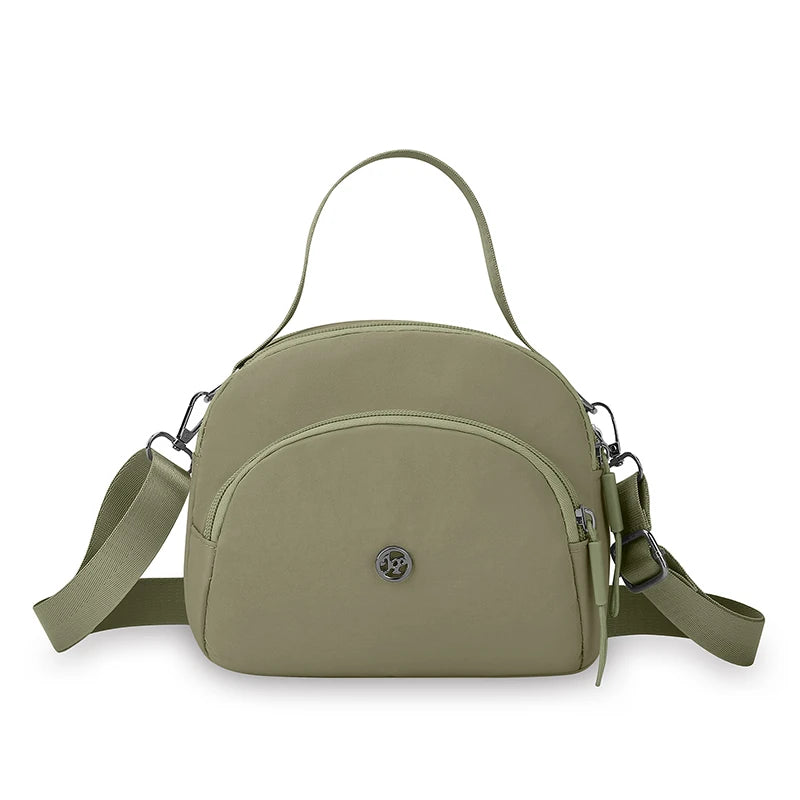 Women Nylon Handheld Bag Small Crossbody Shoulder Purse Lightweight Multi Functional Tote Casual Daily Travel Solid Color Black