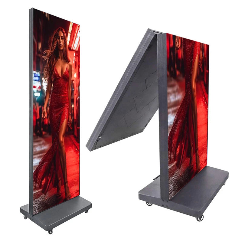 Factory Direct HD Foldable P1.25 P1.5 P1.8 P2.5 Indoor LED Poster Display Screen GOB for Shopping Mall Standing LED Poster