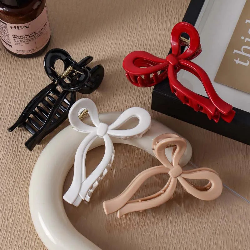 NEW Soft Silicone Bowknot Shark Clip Safe and High-end Anti Fall Claw Clip Trendy Hair Claw Hair Accessories for Women Girls