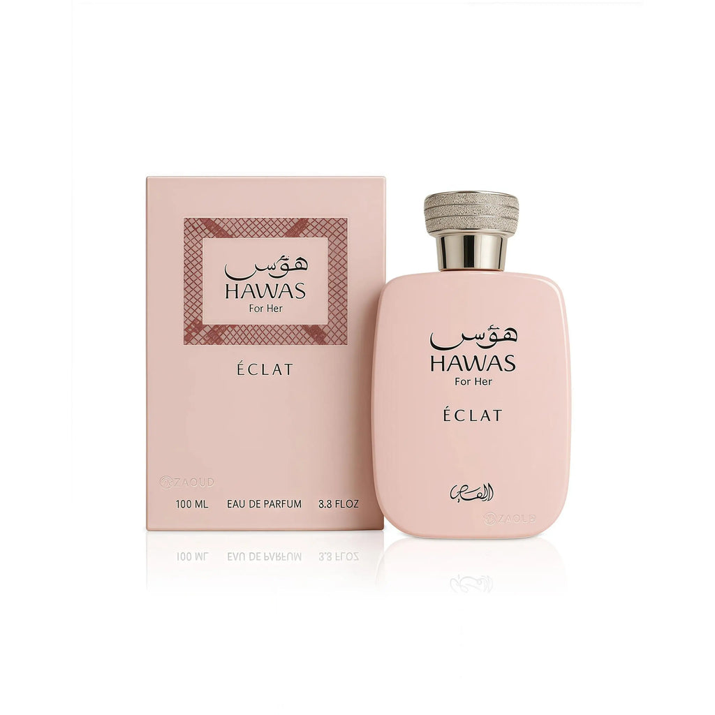 Rasasi Hawas Éclat for Her Eau de Parfum 100ML, Fresh Floral Sensual Scent for Women, Elegant Bottle, Ideal for Gifting
