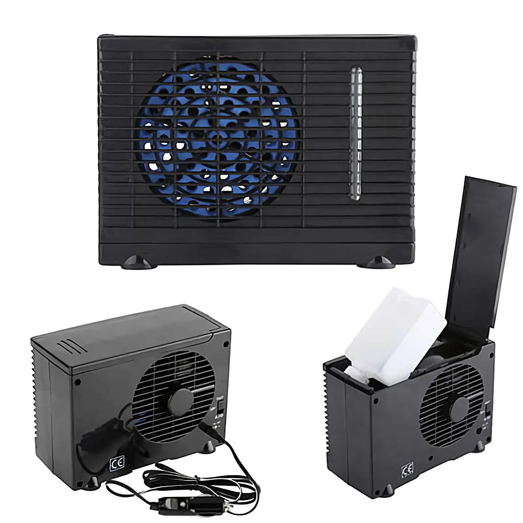 12V Mini Portable Car Air Conditioner Fan, Evaporative Water Cooling Air Cooler with Water Tank, Personal Cooling Appliance Fans