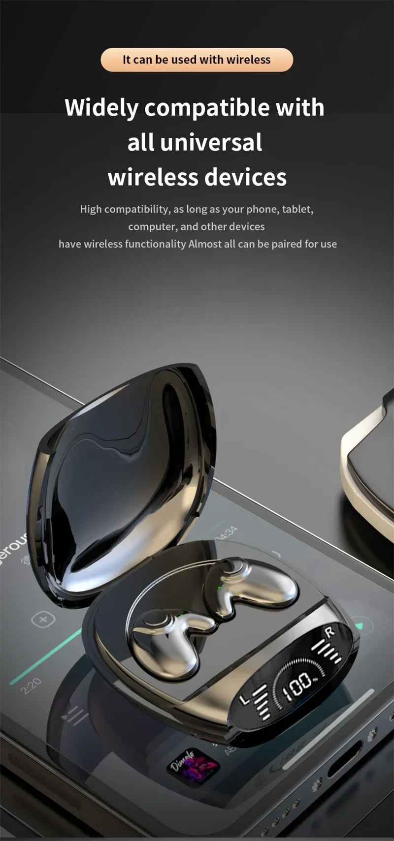 Bluetooth 5.3 Earphones Mini Noise cancelling Sports Running Earphones Life Waterproof Gaming Music In Ear Earphones
