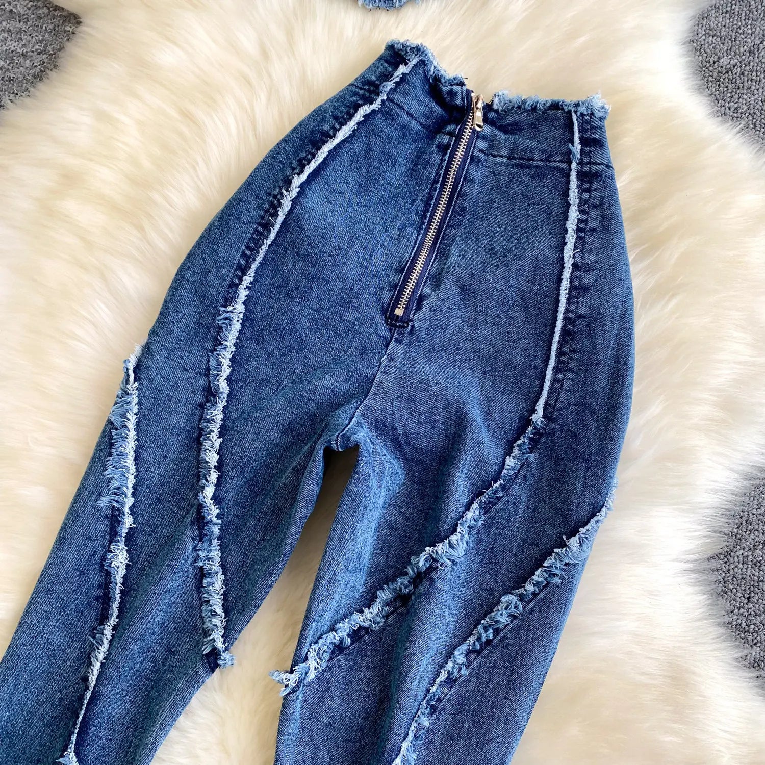 Two Pieces Women Pant Set Denim Matching Set Solid Camisole Sleeveless Top Zipper Fly Empire Waist Full Length Pants 2026 Summer