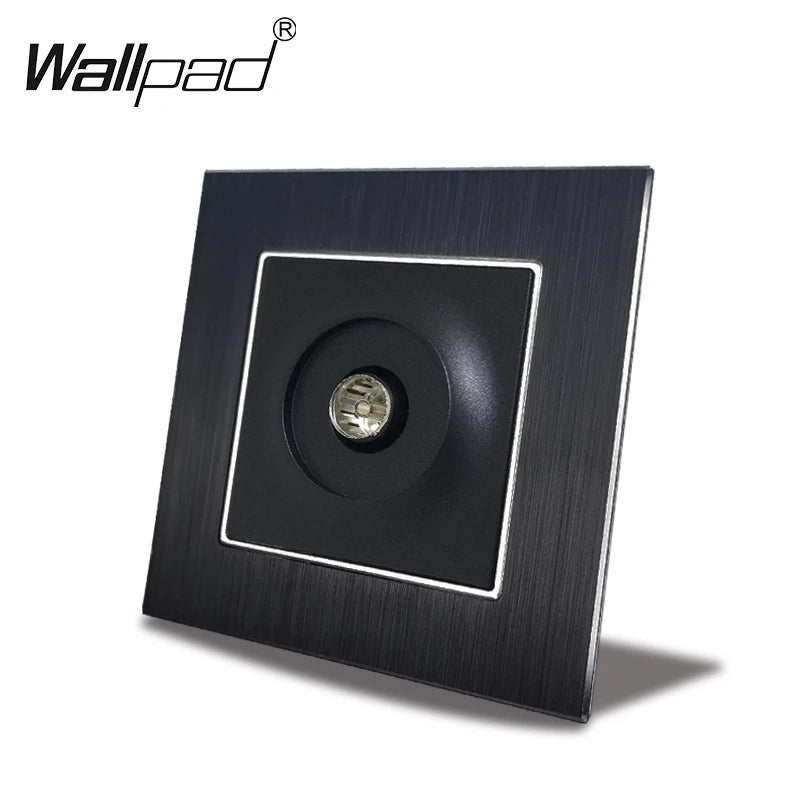 Euro USB Type-C Socket Black Matte Metal Panel Double Triple Electrical Wall SocketS EU Type A+C Outlet with Cap Cover Round Box
