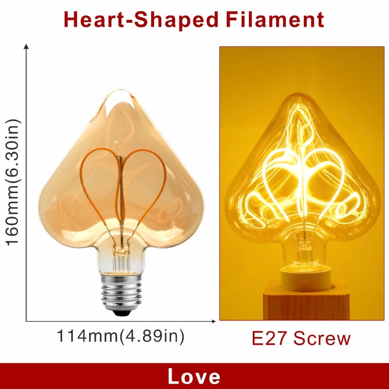 E14 E27 Retro LED Spiral Filament Light Bulb 4W Warm Yellow 220V C35 A60 T45 ST64 T185 T225 G80 G95 G125 Vintage Edison Lamp