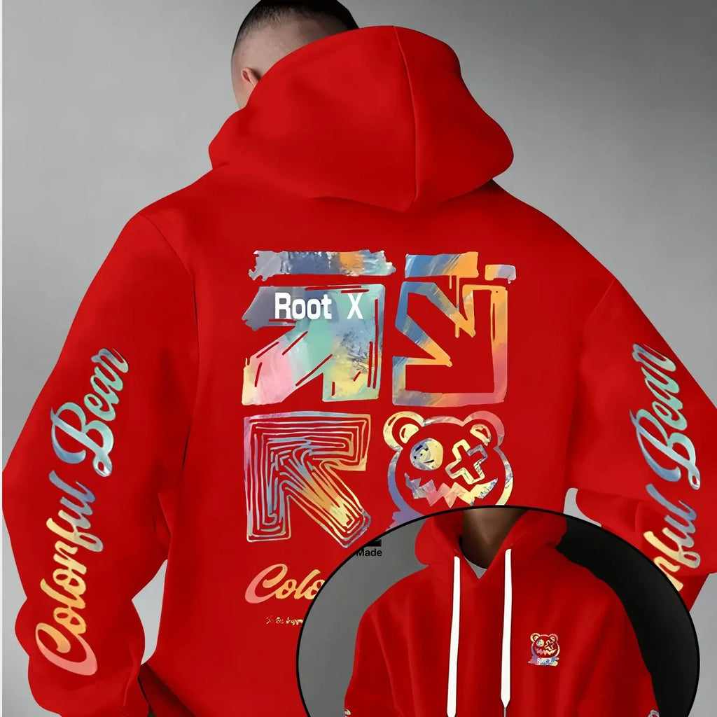 Men's Rainbow Graffiti Graphic Hoodie