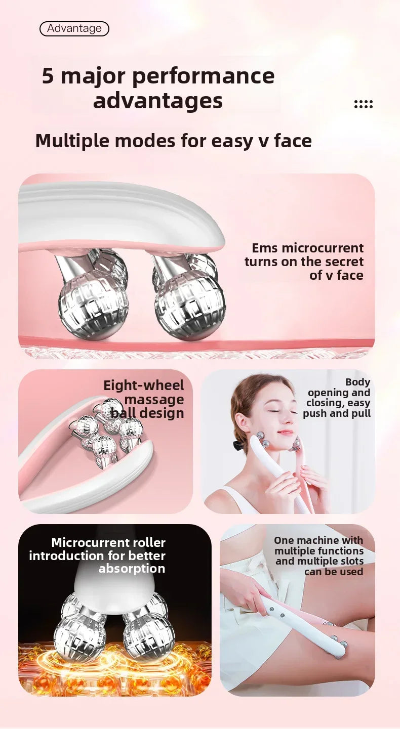 Roller Face-Slimming Artifact V-Face Beauty Facial Massager For Firming And Lifting The Face