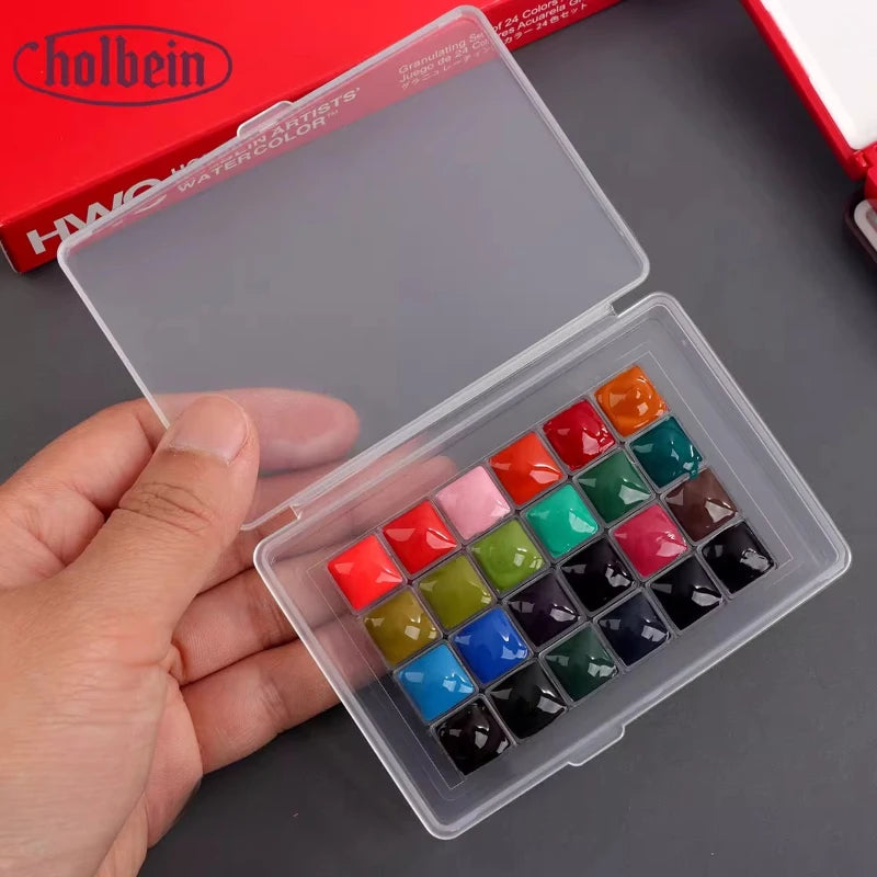 Holbein Artists' Watercolor Granulating Colors 24 Colors 0.5ml 1ml Acuarela Professional Pigments Art Supplies