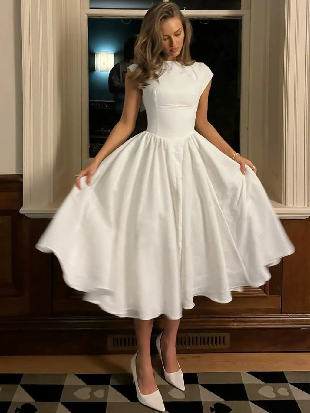 Elegant Socialite Solid Color Sleeveless Long Dresses Simple All-match Backless Temperament A-line Dress Fashion Commuting Style