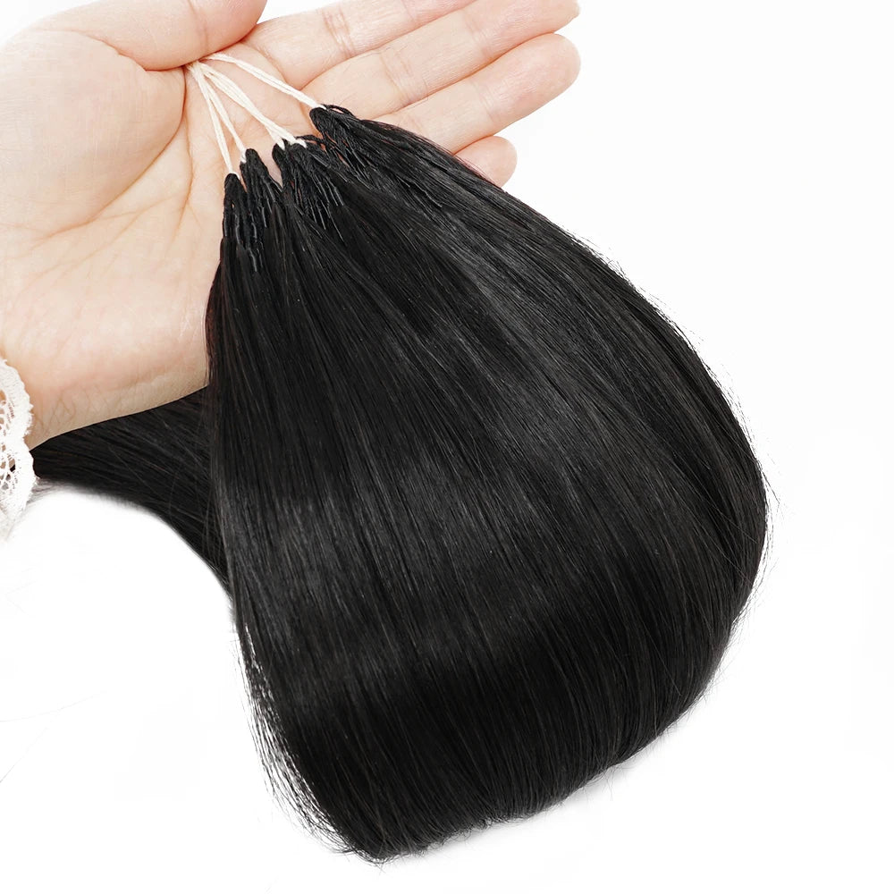 Feather Crochet Human Hair Extensions 16-26Inch Burmese Straight Hair Pre-Looped Invisible Pre-Separated Crochet Bulk Human Hair