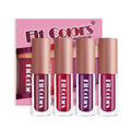4Pcs/Set Metallic Lip Gloss Pearly Diamond Fine Glitter Matte Moisturizing Waterproof No-stick Cup Lip Glaze Liquid Lipstick Kit