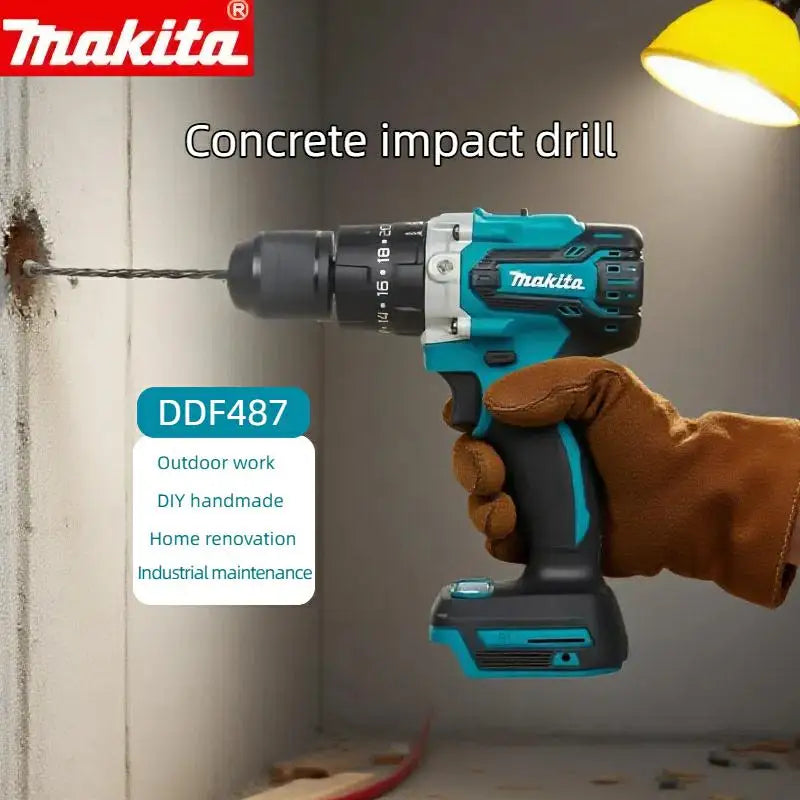 MAKITA 18V lithium electric rechargeable hand drill  DDF487 13mm without battery