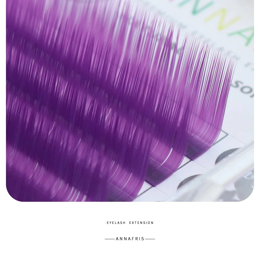 Colored Lashes Eyelash Extensions C/D/L/LU(M) Curl Mix 8-15mm Natural Soft Individual Green/Blue/Brown/Purple/Pink Eyelashes