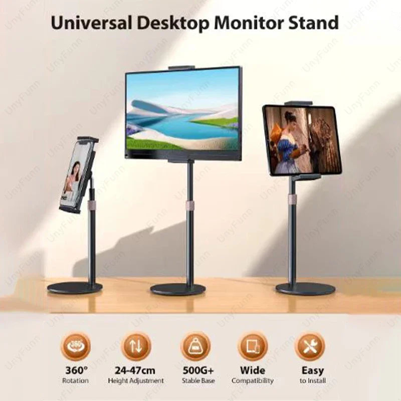 Portable Monitor Tablet Stand Adjustable Height Desktop Monitor Bracket for 4.7-17.3 inch Phone Tablet Monitor Support Holder