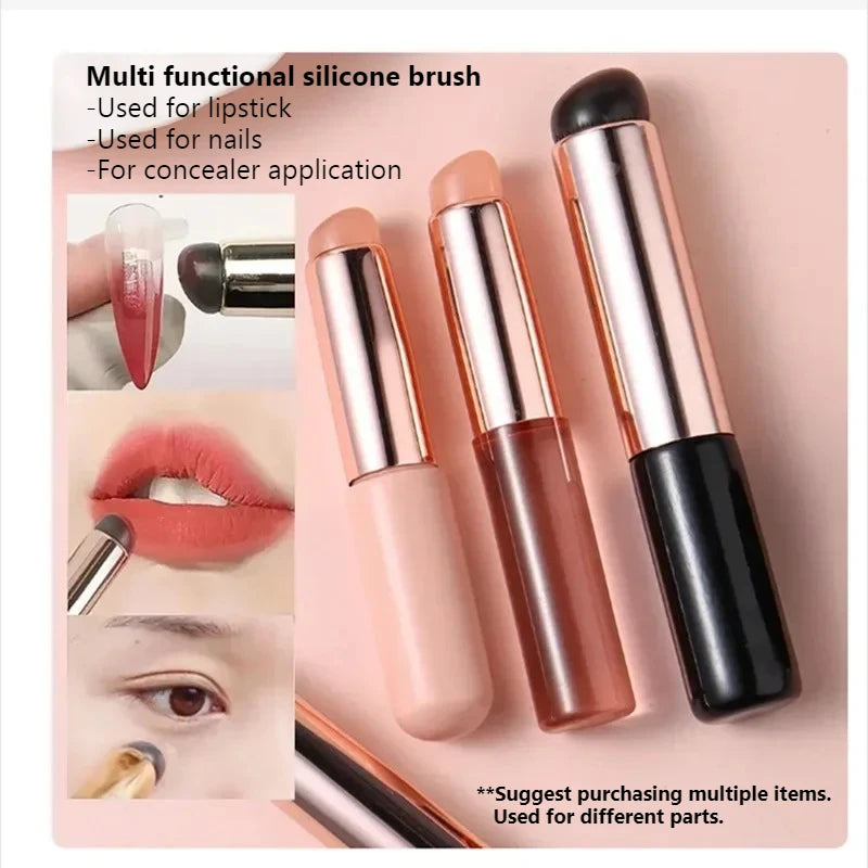 Nail Art Silicone Brush Reusable Mirror Powder Pigment Applying Manicure Tool Gradient Effect Nail Arts Silicone Applicator
