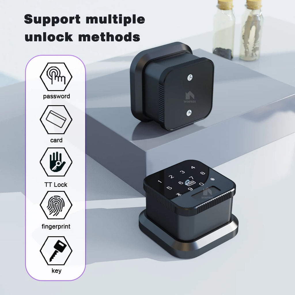 WINFREE Smart Lock Fingerprint Door Lock Passcode Card Key TTLock Bluetooth Keyless Entry for Home Office