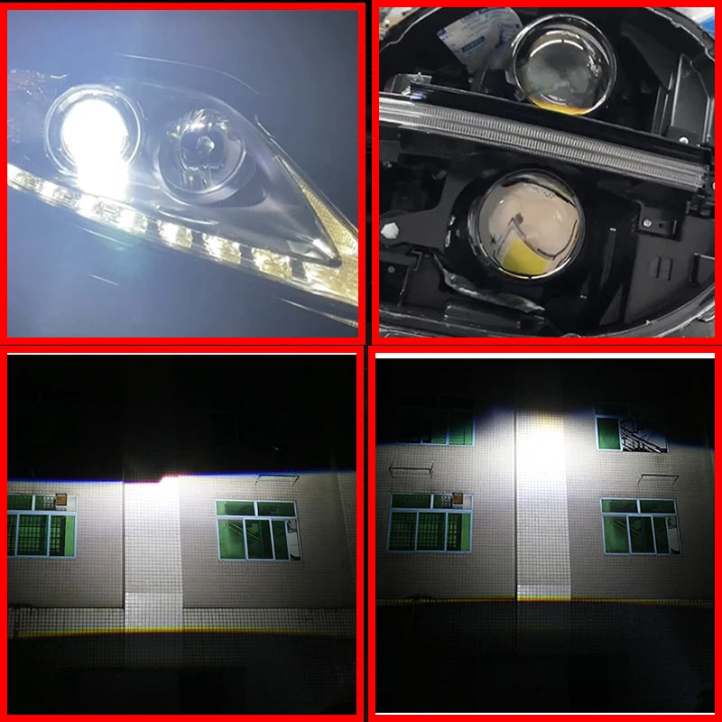 SANVI 110W F50 3.0 Bi LED Lenses with LED Angel Eyes Shrouds for Headlights Hella G5 3R Projector LHD RHD Car Light Retrofit