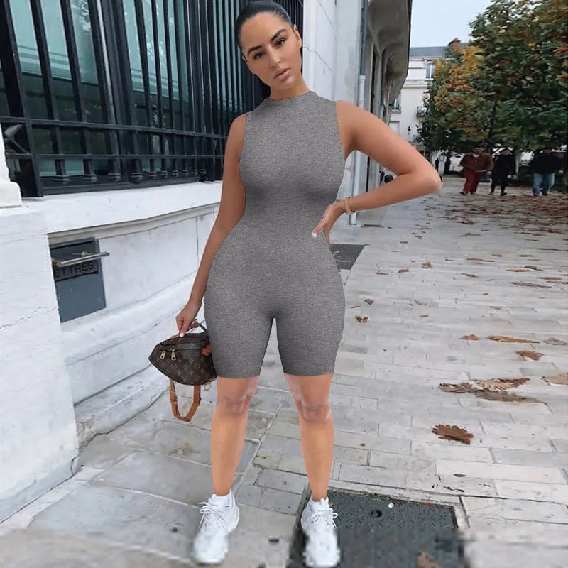 Pencil Jumpsuit for Women Full Seasons Casual Fitness Sporty Playsuit Sleeveless Slim Activewear All In One Jumpsuit Clothing