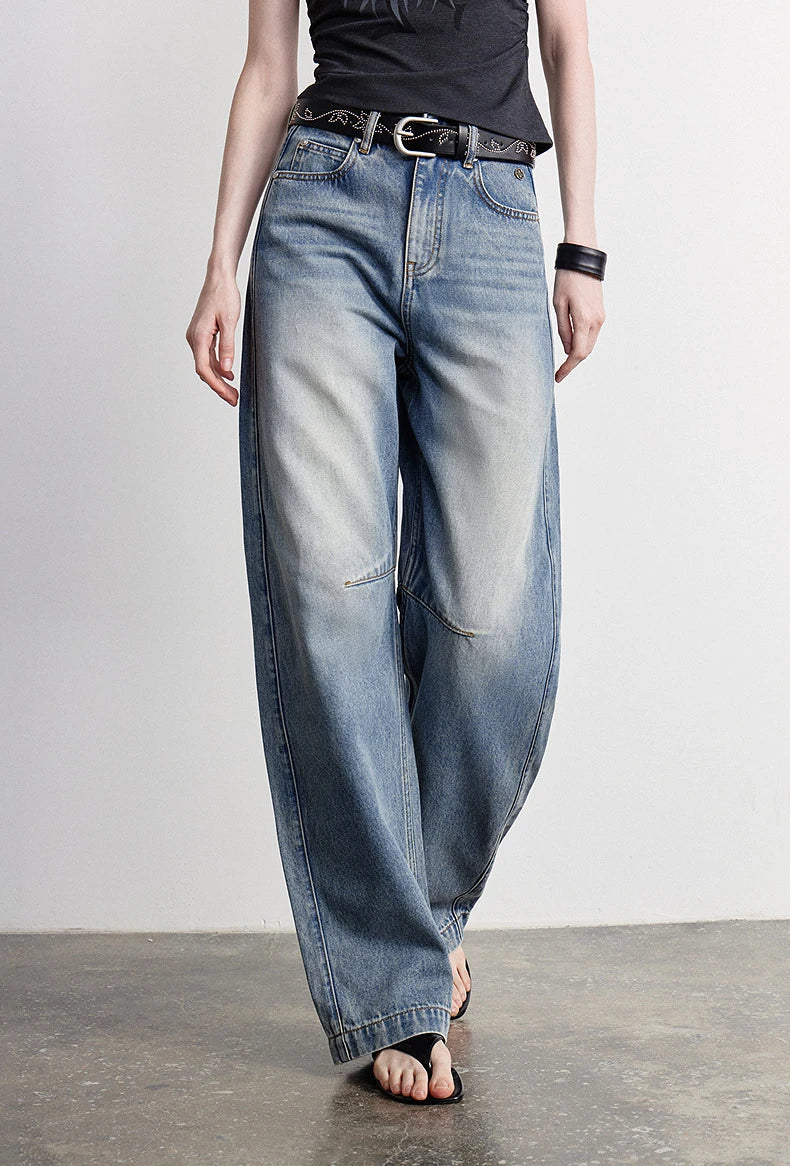 TOYOUTH Women Denim Jeans 2026 Summer New High Waist Curved Knife Pants