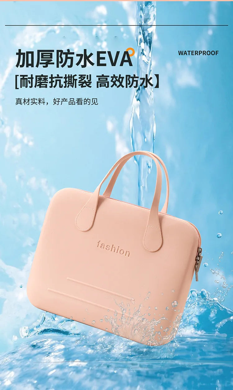 Morandi Colorful Computer Hand Bag Light Trendy 14 Inch Laptop Bag for Girls Student Portable EVA Waterproof Handbag