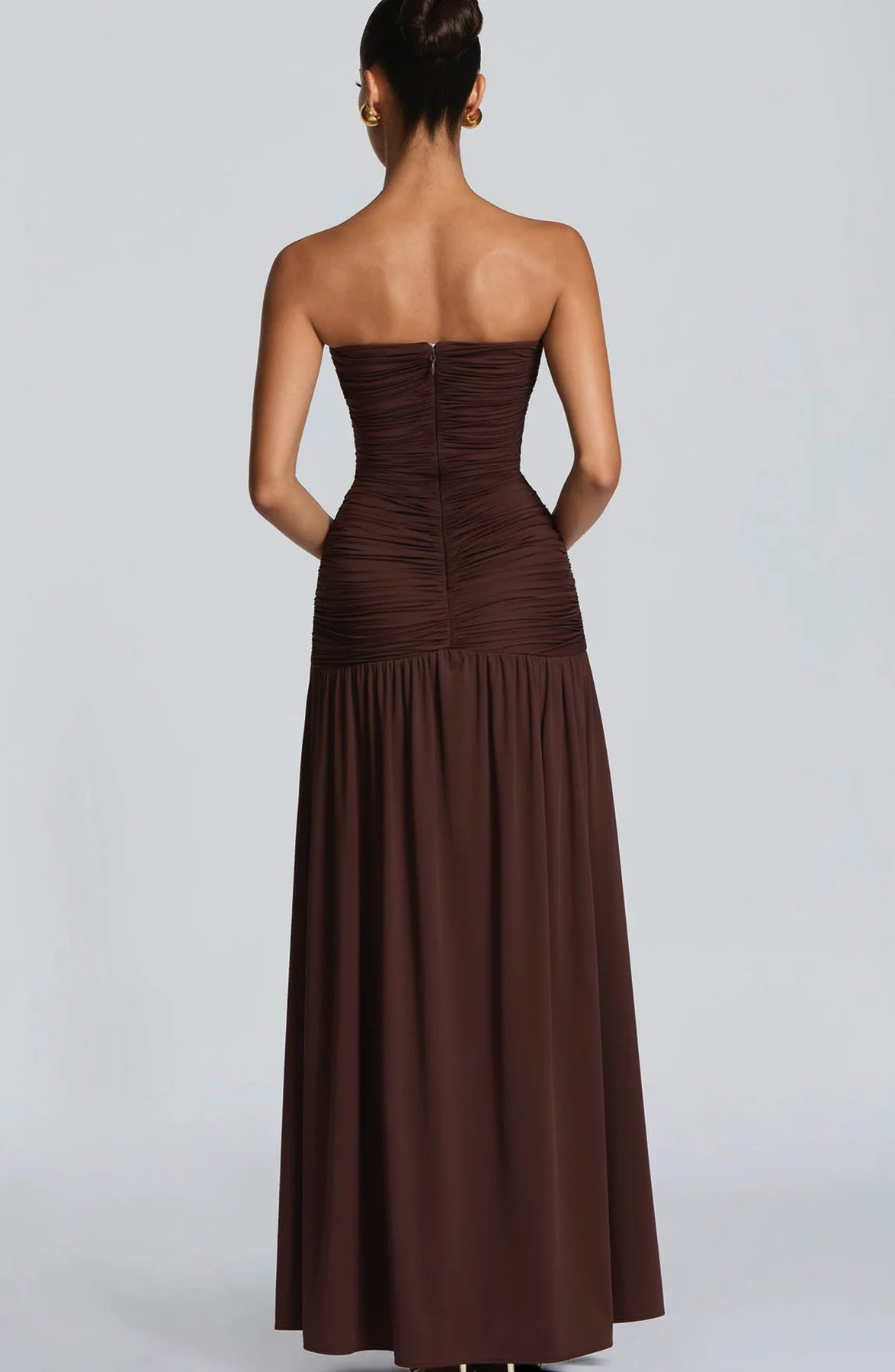Elegant Lady Solid Maxi Dress Sleeveless Off Shoulder Deep V-neck High Split Pleated Satin Gown 2026 Women New Dinner Party Wear