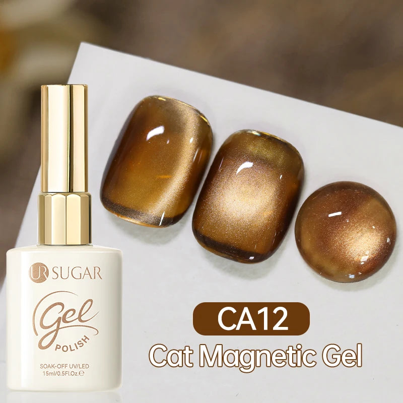 UR SUGAR 15ml Cat Magnetic Gel Jelly Glass Full Coverage Varnis Magnetic Gel Soak Off UV LED Gel Autumn Winter Xmas Manicure