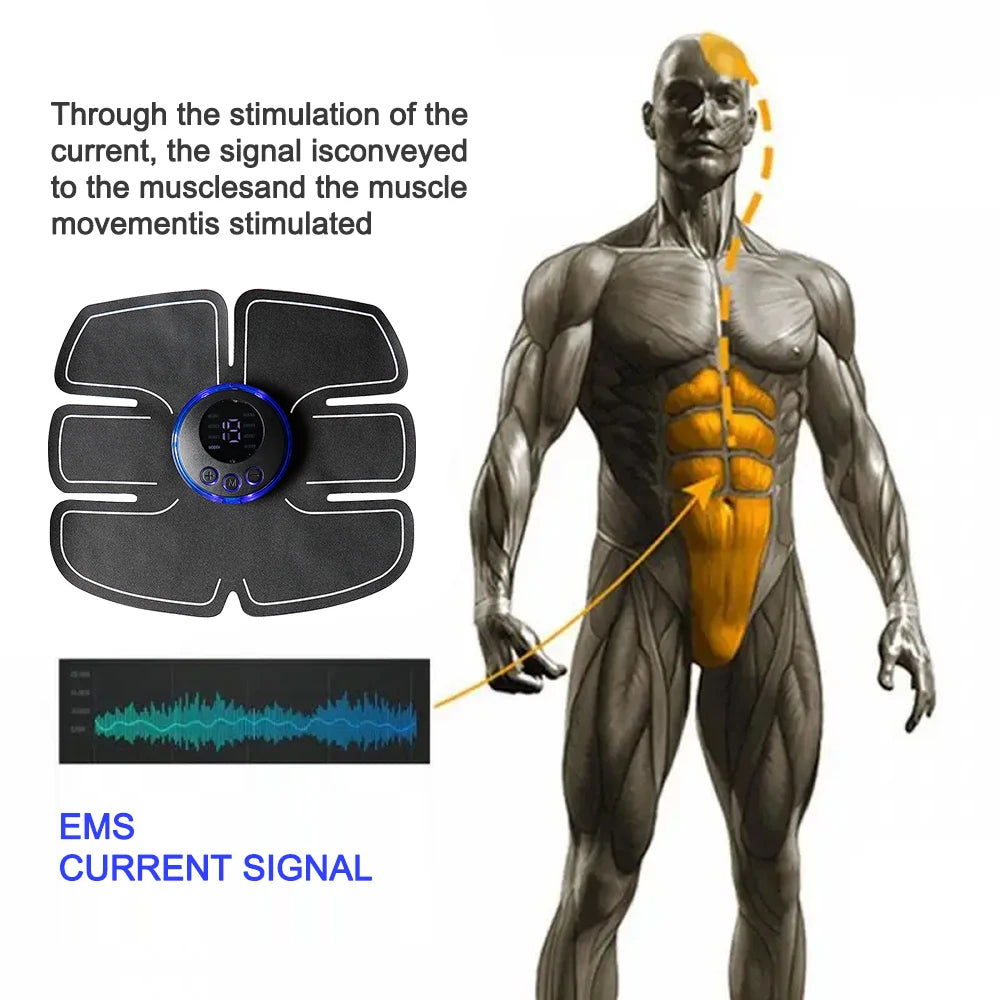 Smart Wireless EMS Muscle Stimulator USB Charged 19 Intensity Levels Abdomen Arm Leg Muscle Training Slimming Fitness Massager