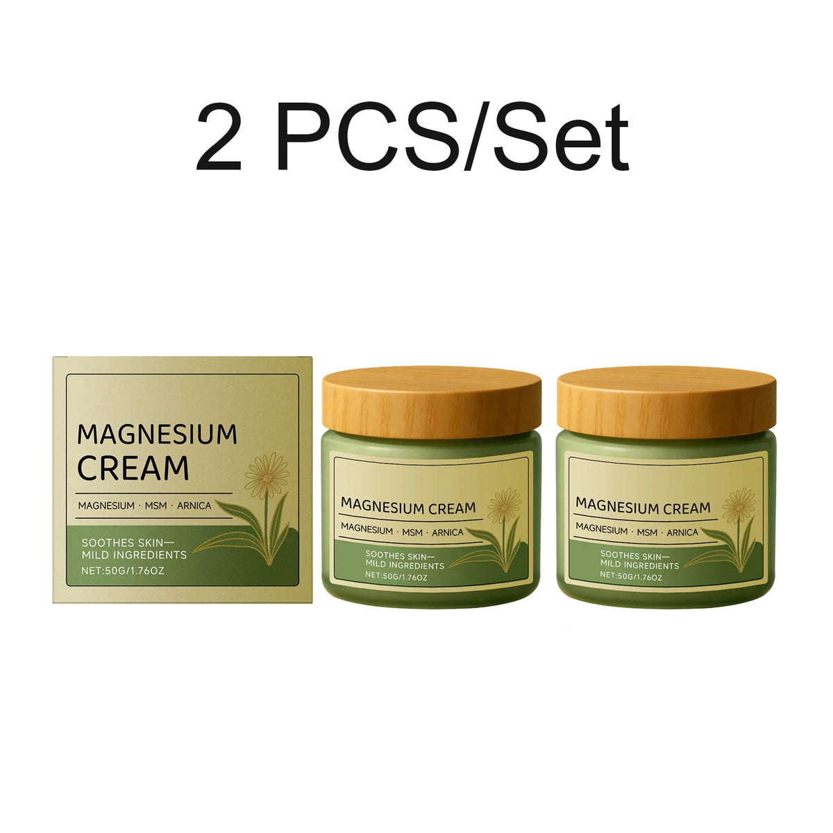 Magnesium Body Care Cream Deep Moisturizing Non Greasy Fast Absorbing Soothing Daily Skin Nourishing  Soothing Cream 50g