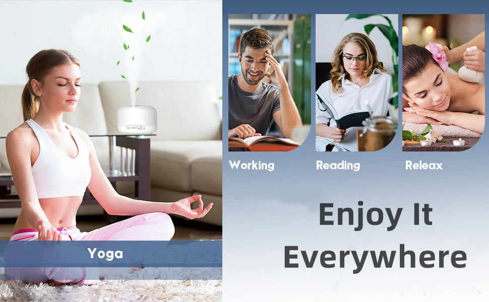 Aroma Diffuser Air Humidifier, Quiet 5-in-1 Premium Humidifier, Home Fragrance Aroma Diffuser with 7 LED Color Changing Light