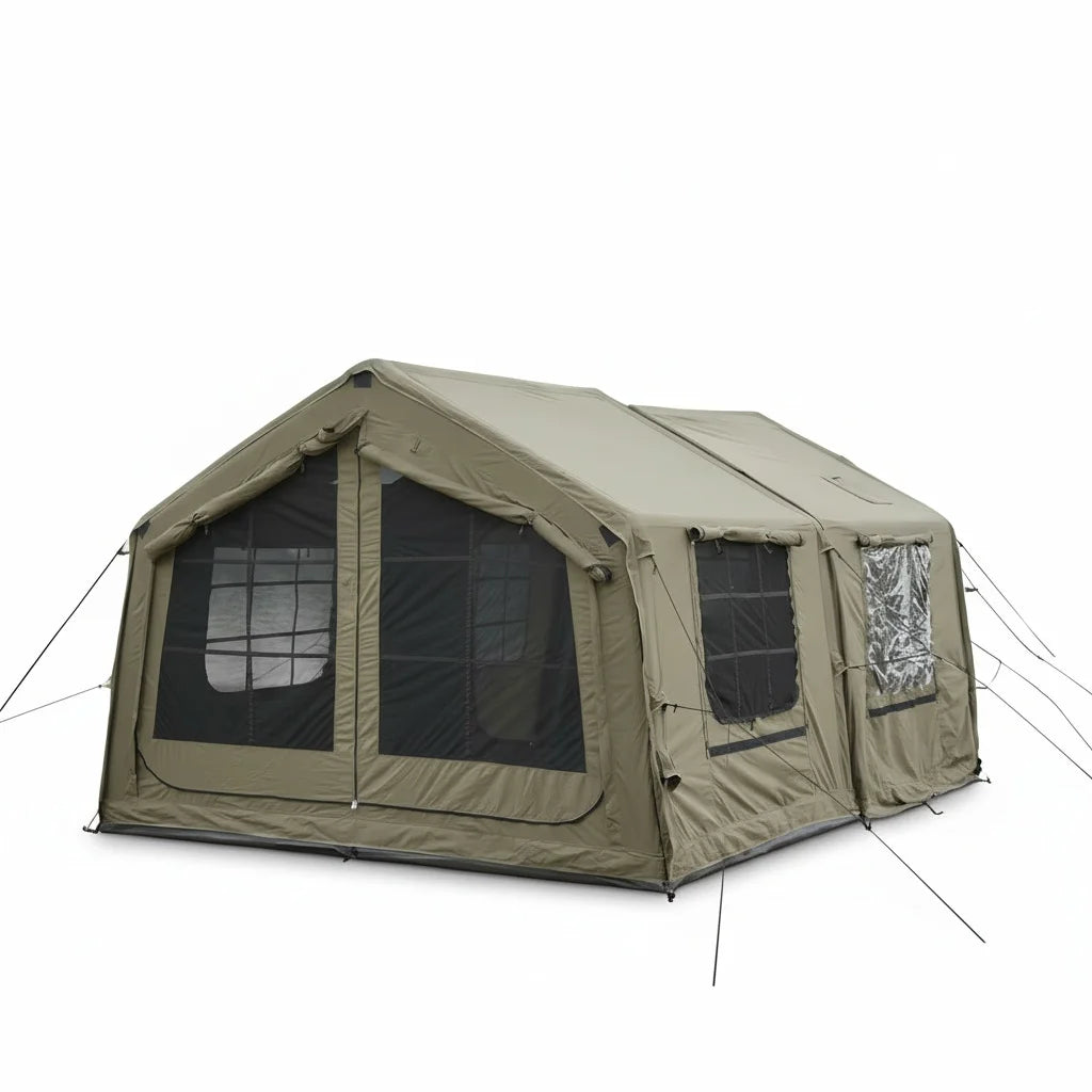 Camping Tent, 16 sq.m Poly-Cotton Glamping Air Tent, 6-8 Person Instant Setup Waterproof Four Season Family Cabin Tent