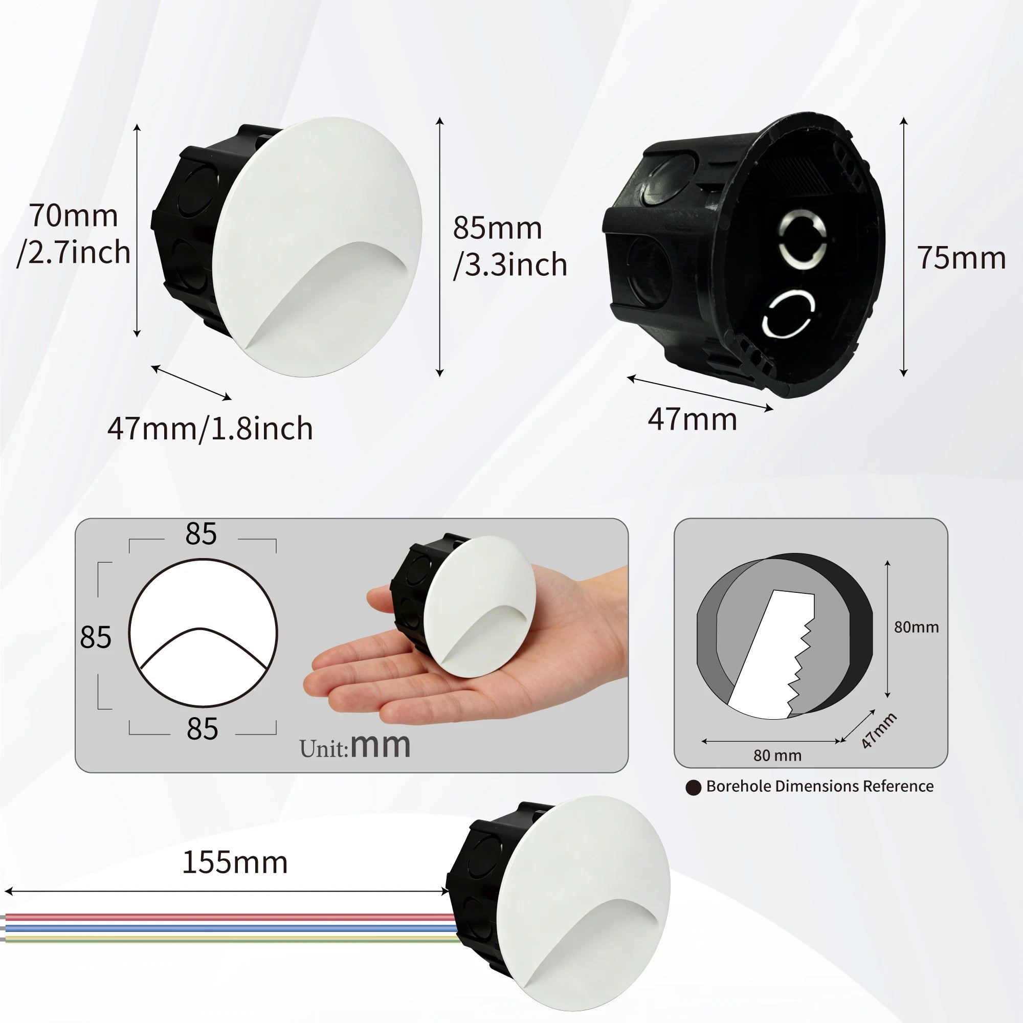 3W Stair Light Indoor Wall Lamp Step Light Aisle Corridor Night Light AC85-265V Waterproof IP65 Wall Light