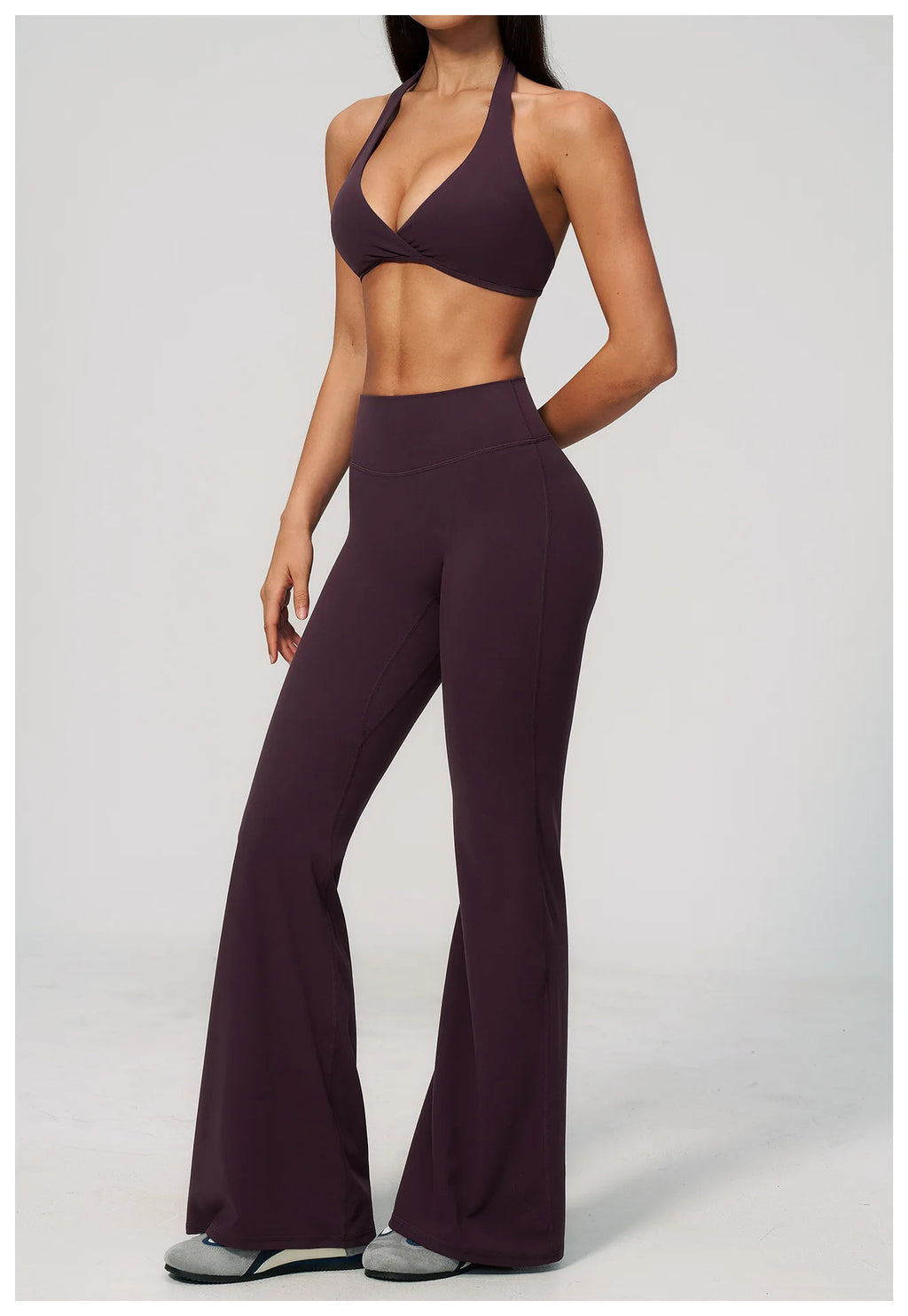 Women Tracksuits 2PCS Yoga Suit Gym Outfits Workout Clothing Deep V Workout Bra High Waist Butt Lift Pants Outdoors Sports Set