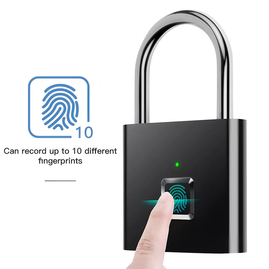Fingerprint Lock Keyless USB Charging Smart Padlock Anti-theft Zinc Waterproof Door Lock 0.2sec Unlock Portable Door Lock