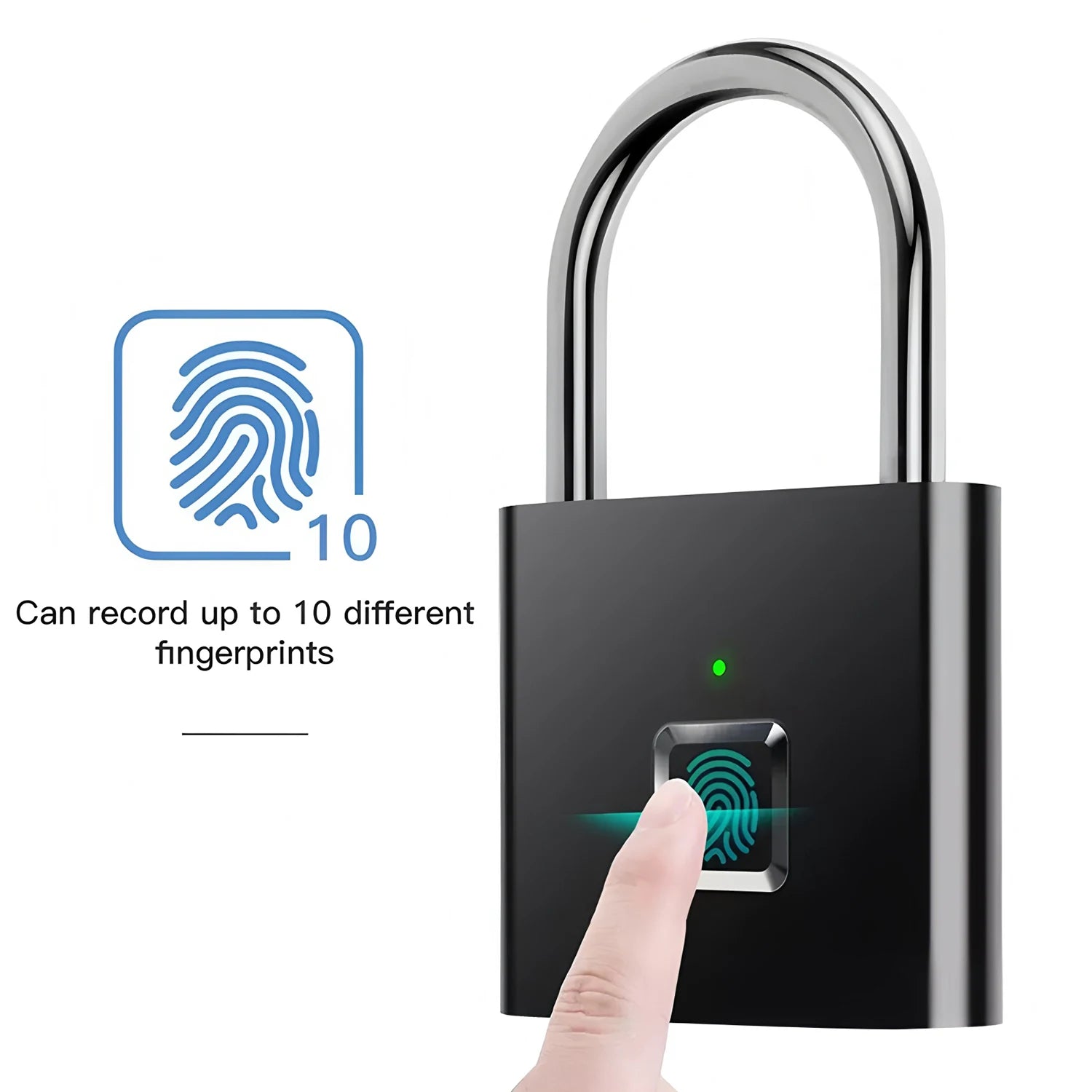 Fingerprint Lock Keyless USB Charging Smart Padlock Anti-theft Zinc Waterproof Door Lock 0.2sec Unlock Portable Door Lock
