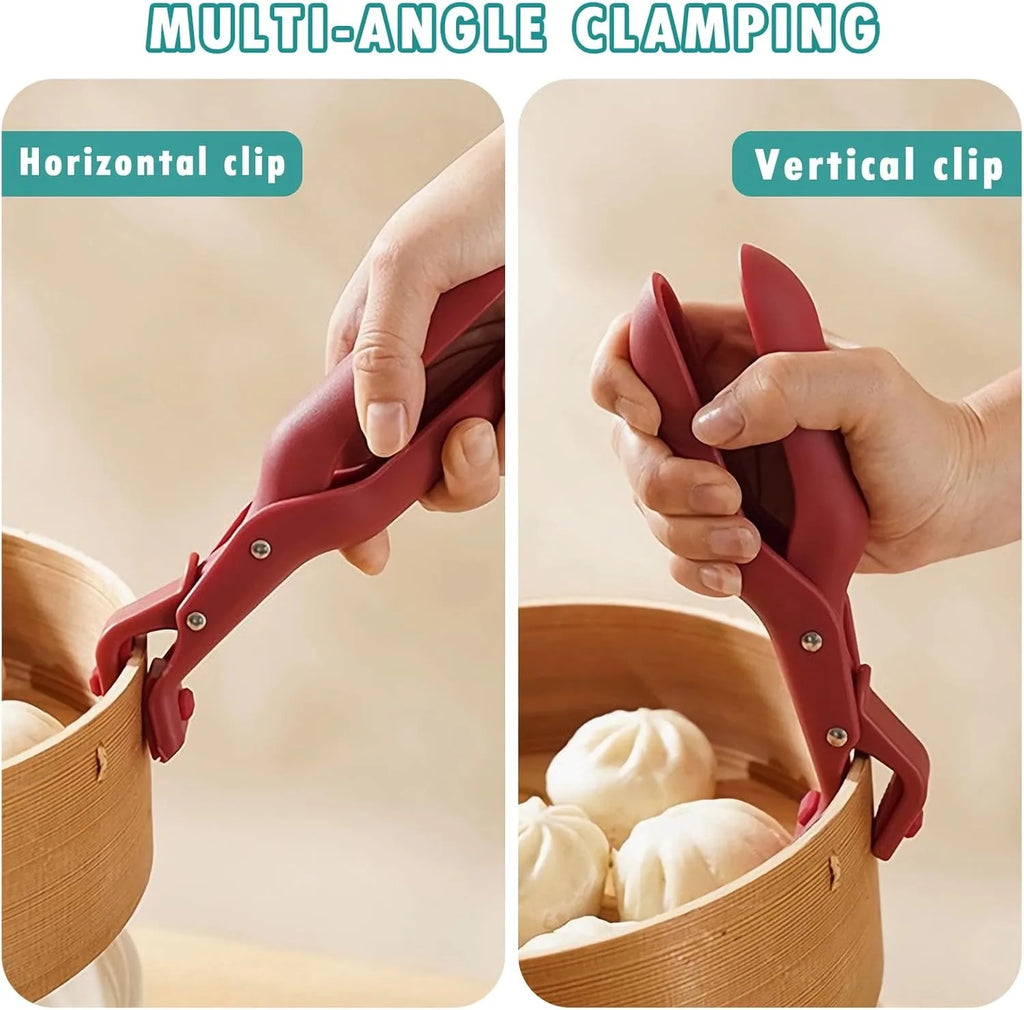 Non-Slip Stainless Steel Bowl Clip Anti-Hot Plate Gripper Portable Dish Lifter Holder for Hot Pot Pan Kitchen Gadgets Cooking To