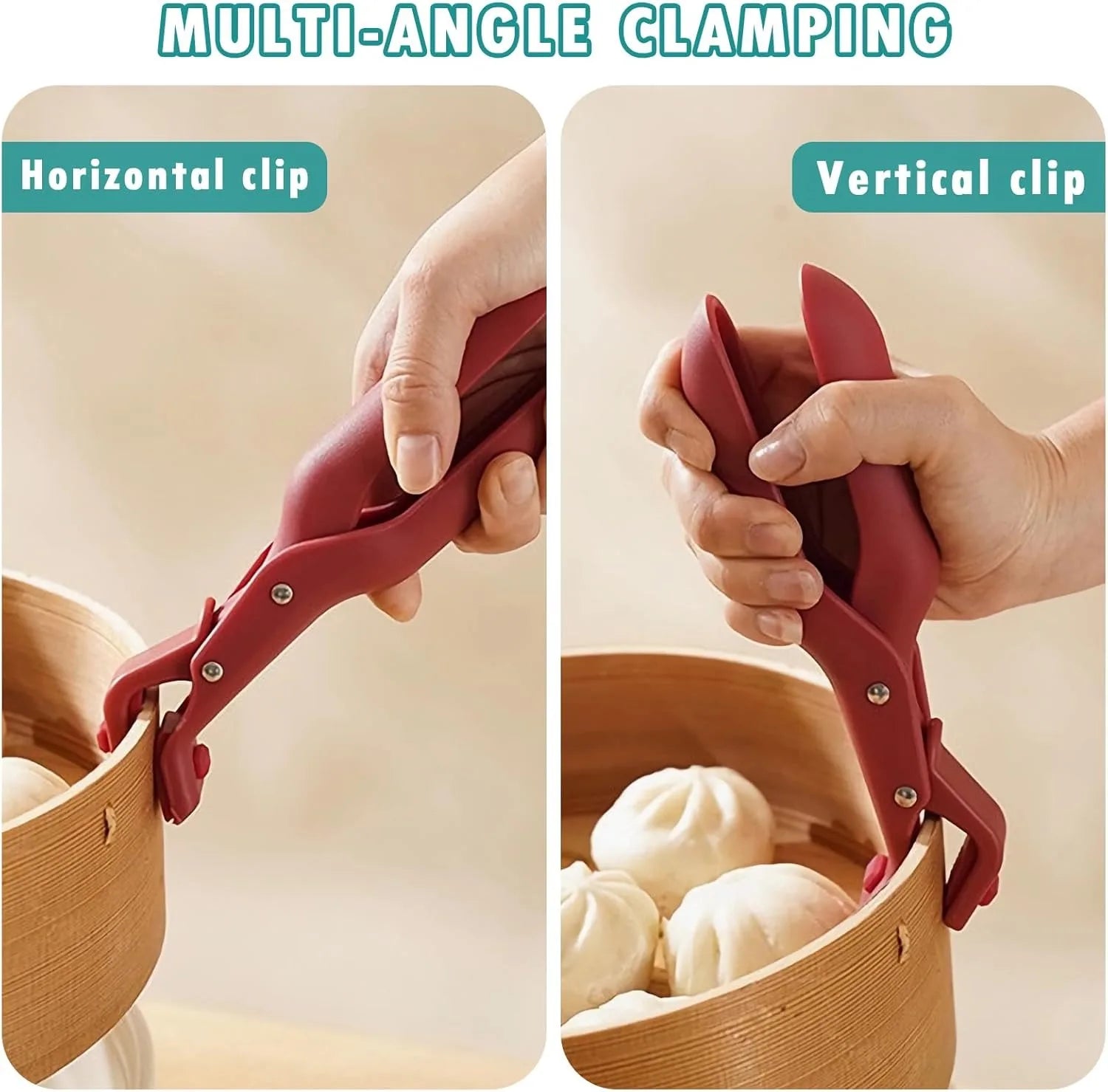 Non-Slip Stainless Steel Bowl Clip Anti-Hot Plate Gripper Portable Dish Lifter Holder for Hot Pot Pan Kitchen Gadgets Cooking To