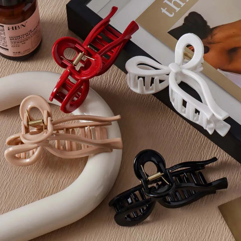 NEW Soft Silicone Bowknot Shark Clip Safe and High-end Anti Fall Claw Clip Trendy Hair Claw Hair Accessories for Women Girls