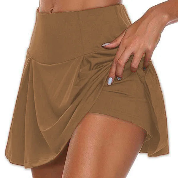 S-5XL 13 Colors Women Loose Fake Two Pieces Skirts Summer Female High Waist Solid Color Safety Dance Sport Short Skirts