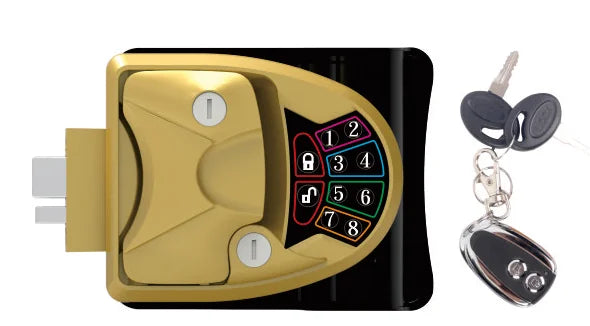 Fingerprint Recognition RV Keyless Entry Door Lock Handle Latch Stuck With Key Unlocking & Wireless Remote Control For Caravan C