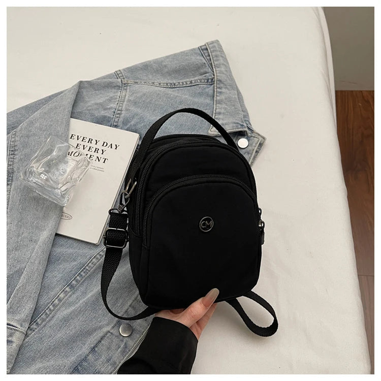 Casual Oxford Fabric Mobile Phone Bag Women's Crossbody Bag Lightweight Trendy Single Shoulder Canvas Bag for Walking