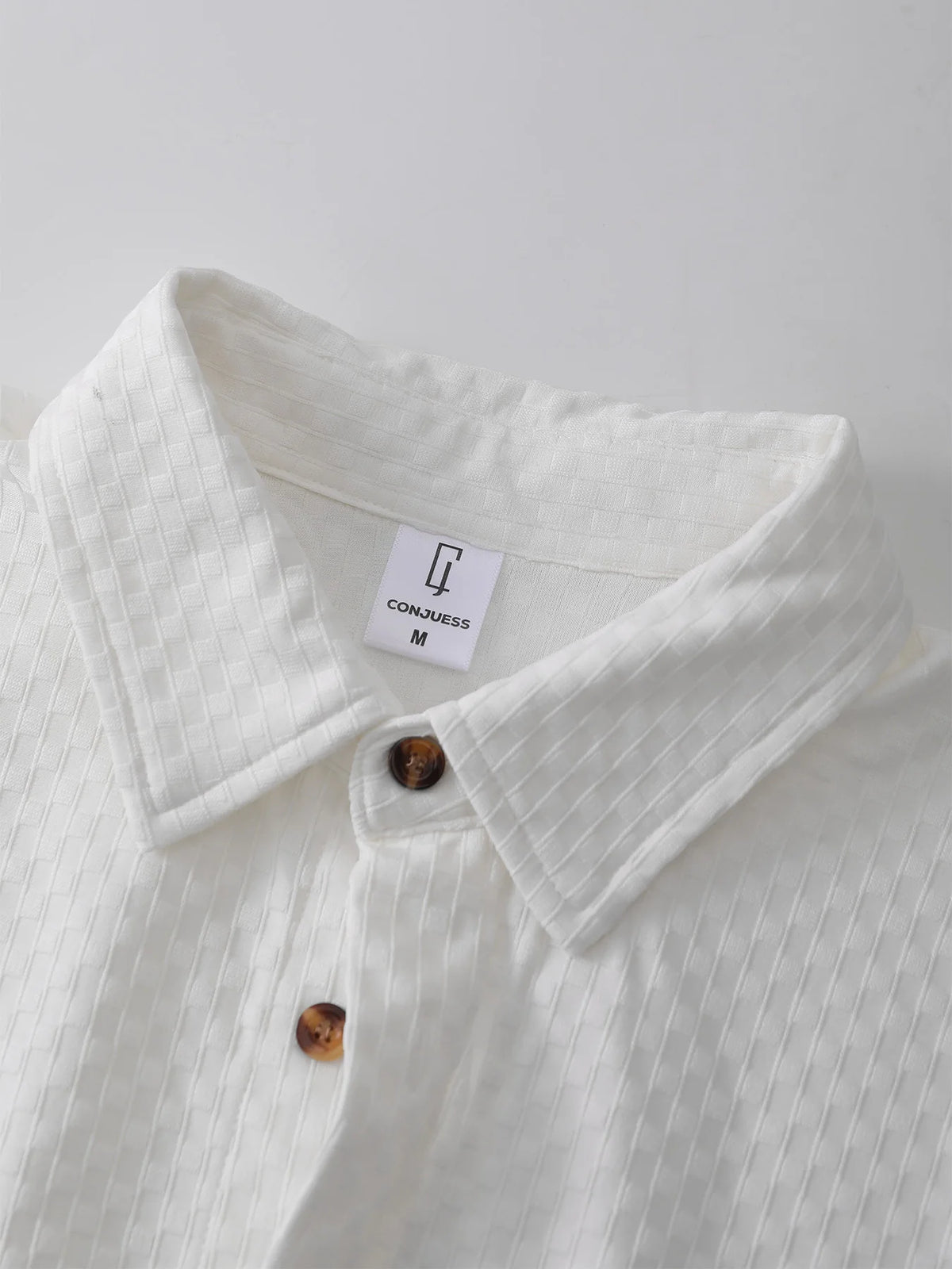 Men's Beach Casual Wear: Bubble Fabric Shirt Set, Loose Fit, Turn-down Collar, Buttoned Cardigan, Men's Cotton Summer Daily Apparel
