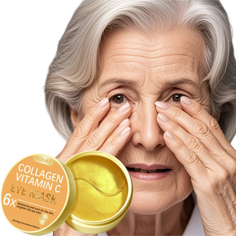 FDUAY Collagen Vitamin C Eye Masks 30 Pairs Deeply Moisturizing Brightening Eye Care Diminish Dullness And Fine Lines