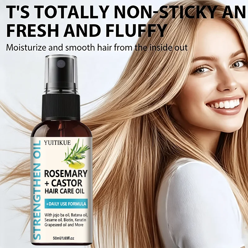 Botanical Hair Strengthening Oil Rosemary Castor Blend Moisturize Dry Hair Nourish Scalp Daily Hair Care Treatment