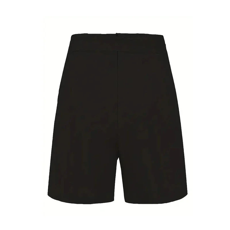 Y2K Solid Button Front Shorts Tie Waist Beach Summer High Waist Shorts Women's Clothing 2025