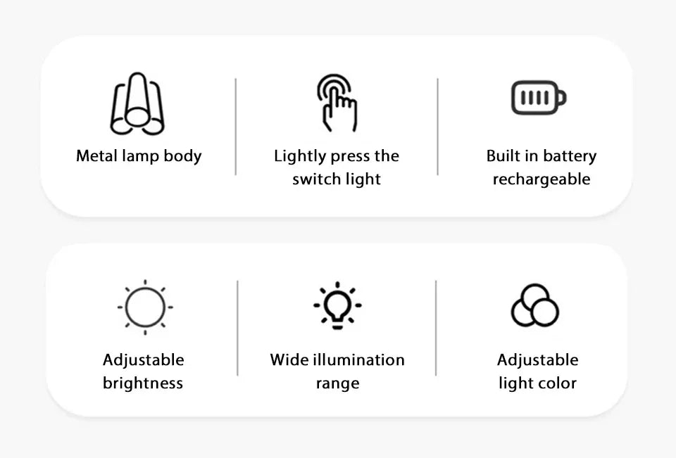 Rechargeable Mushroom Table Lamp Cordless LED Night Light Touch Dimmable Bedside Desk Lamp for Bedroom Living Room Home Decor