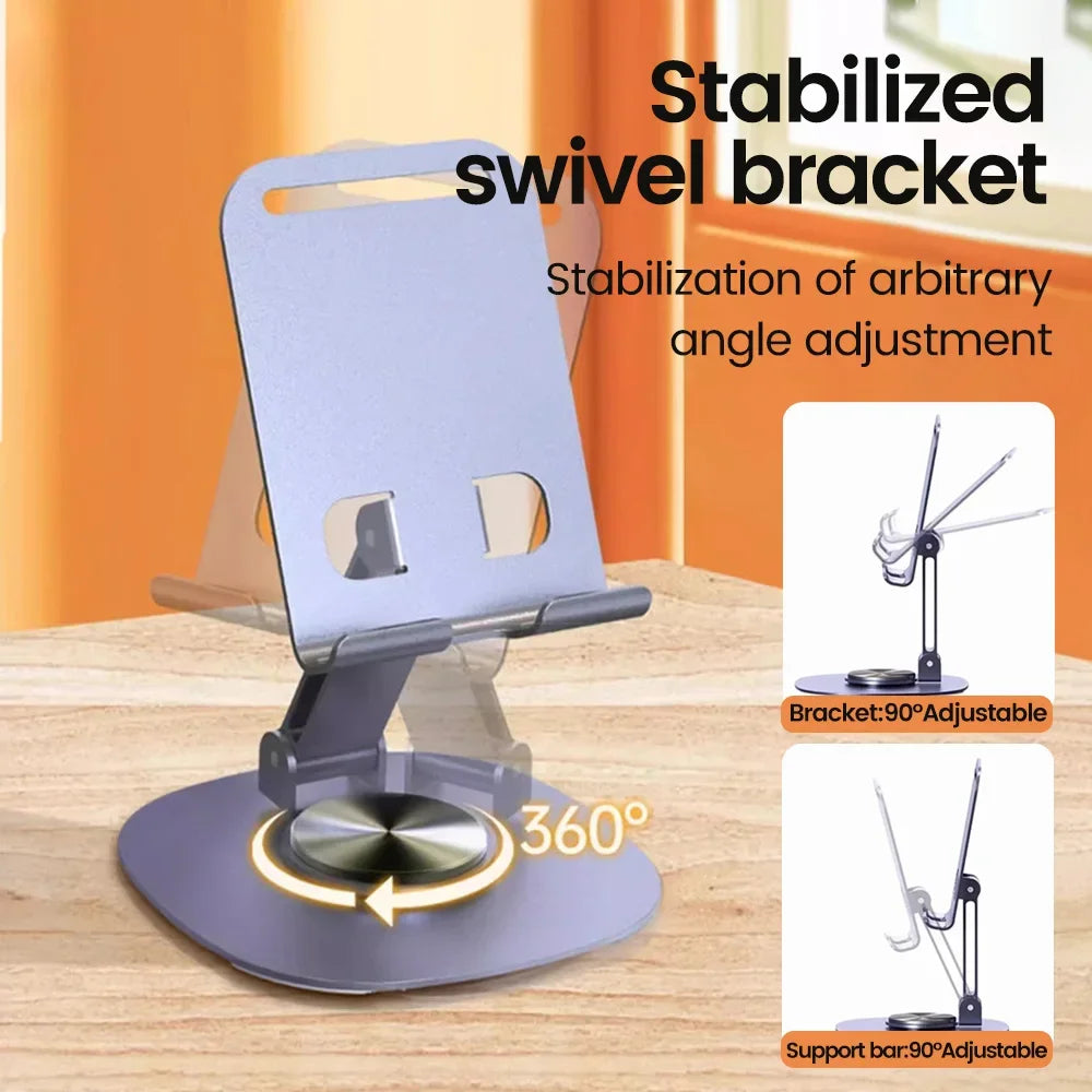 Olaf Universal 360° Rotation Mobile Phone Holder Metal Foldable Bracket Phone Holder Desk Stand For Mobile Phone Tablet Holder