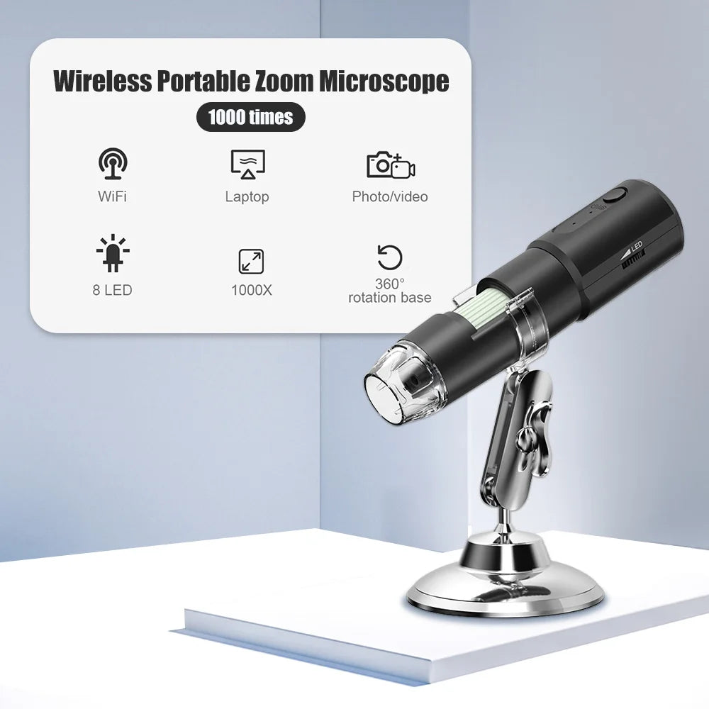 1000 times Wireless Dermatoscope Scalp Skin Analyzer Machine Facial and Body Analyzer Electronics Microscope Beauty Health Pro