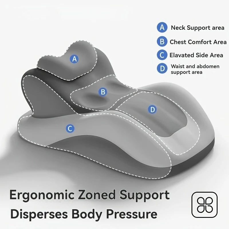 Adjustable Wedge Pillow, Ergonomic Prone Cushion Designed for Comfortable Phone Use And Gaming in Bed. Contoured Support