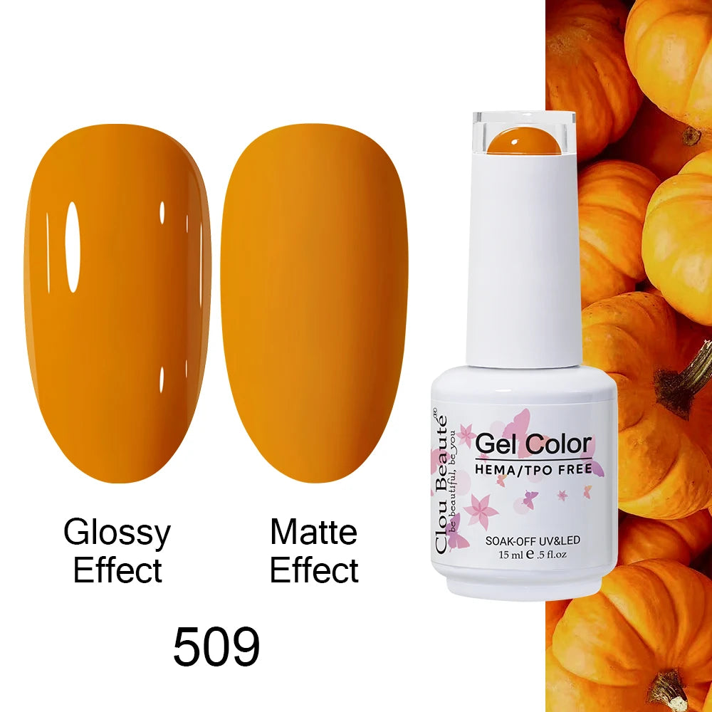 Clou Beaute HEMA TPO FREE Caramel Brown Wine Red Coffee Gel Nail Polish High Pigment Autumn Nail Art Full Coverage UV Varnish