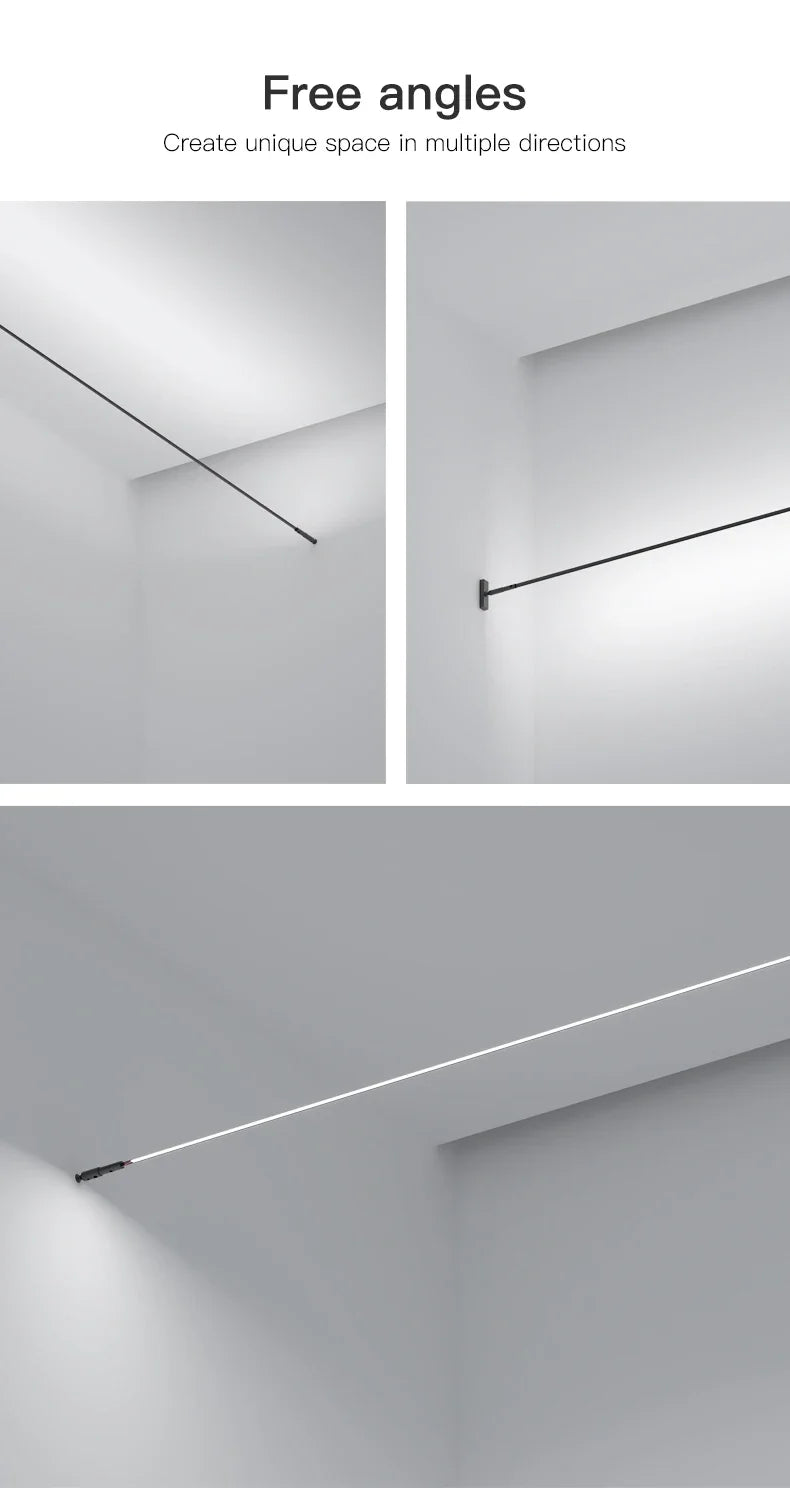 Skyline Linear Wall Lamp Strip Family Decoration Black White Steel Bar Villa Aisle DIY Length LED Ceiling Light Cutting Sconce